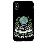 Save the Planet One Pedal at a Time Bike Pendolarismo Custodia per iPhone X/XS