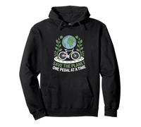 Save the Planet One Pedal at a Time Bike Pendolarismo Felpa con Cappuccio