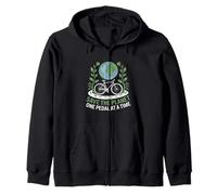 Save the Planet One Pedal at a Time Bike Pendolarismo Felpa con Cappuccio