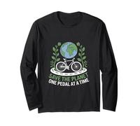 Save the Planet One Pedal at a Time Bike Pendolarismo Maglia a Manica