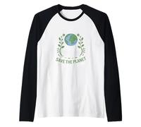 Save the Planet One Pedal at a Time Bike Pendolarismo Maglia con Maniche Raglan