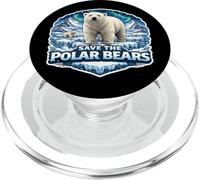 Save The Polar Bears Lover Earth Day Ambiente Ecologia Fan PopSockets PopGrip per MagSafe