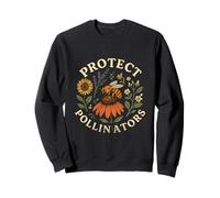 Save The Pollinators Bee Wildflower Retro Felpa