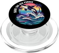 Save the Sea Pandas Orca Balena Retro Vintage Ocean Wildlife PopSockets PopGrip per MagSafe