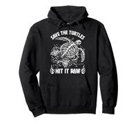 Save The Turtles Hit It - Giornata della Terra Cruda Felpa con Cappuccio