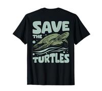 Save The Turtles Sea Turtle Conservation Backprint Maglietta
