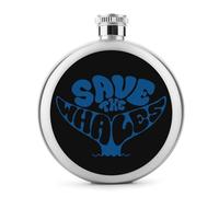 Save The Whales Fiaschetta per liquore bottiglia di vino portatile carino in acciaio inox fondine fiaschette