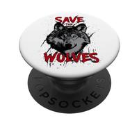 Save The Wolves Salviamo I Lupi PopSockets PopGrip Adesivo