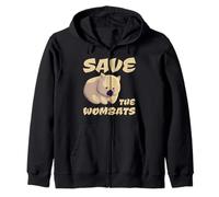 Save The Wombats Australia Animali Fuoco Felpa con Cappuccio