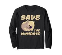 Save The Wombats Australia Animali Fuoco Maglia a Manica
