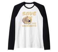 Save The Wombats Australia Animali Fuoco Maglia con Maniche Raglan