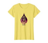 Save Water Drink Wine: Witty Wine Lover's Art Maglietta, Donna, Limone, XL