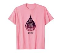 Save Water Drink Wine: Witty Wine Lover's Art Maglietta, Uomo, Rosa, XL
