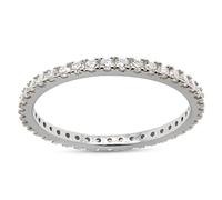 SAVEARTH DIAMONDS Anello a fascia impilabile per eternità completa con diamanti moissanite taglio rotondo da 12 kt. t.w per le donne in oro 14 carati su argento sterling (colore GH,