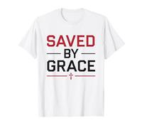 Saved By Grace Christian Faith Bibbia Versi Religiosi Maglietta