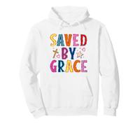 Saved By Grace Christian Faith Croce Design Felpa con Cappuccio