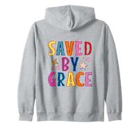 Saved By Grace Christian Faith Croce Design Felpa con Cappuccio
