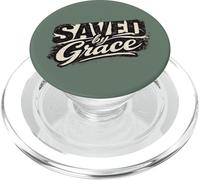 Saved By Grace - Design vintage invecchiato con fede cristiana PopSockets PopGrip per MagSafe