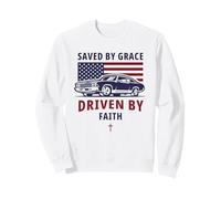 Saved by Grace, Driven by Faith - Men's Christian Muscle Car Felpa