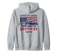 Saved by Grace, Driven by Faith - Men's Christian Muscle Car Felpa con Cappuccio