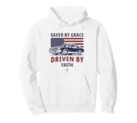 Saved by Grace, Driven by Faith - Men's Christian Muscle Car Felpa con Cappuccio