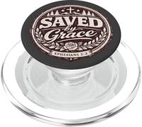 Saved By Grace Efesini 2:8 Bibbia Cristiana Fede Design PopSockets PopGrip per MagSafe