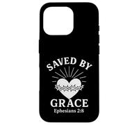 Saved By Grace Efesini 2:8 Corona di Spine Cristiana Custodia per iPhone 16 Pro