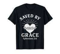 Saved By Grace Efesini 2:8 Corona di Spine Cristiana Maglietta