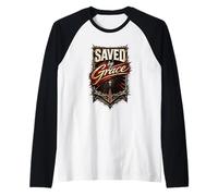 Saved By Grace Ephesans 2:8 Christian Redemption Design Maglia con Maniche Raglan