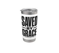 Saved By Grace Ephesans 2:8 Versetto della Bibbia Cristiana Bicchiere termico in acciaio inox doppia parete