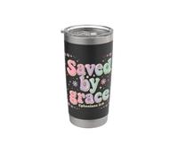Saved By Grace Ephesans 2:8 Versetto della Bibbia Cristiana Bicchiere termico in acciaio inox doppia parete