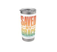 Saved By Grace Ephesans 2:8 Versetto della Bibbia Cristiana Bicchiere termico in acciaio inox doppia parete