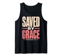 Saved By Grace Ephesans 2:8 Versetto della Bibbia Cristiana Canotta