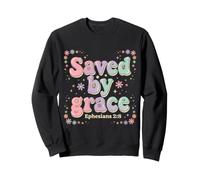 Saved By Grace Ephesans 2:8 Versetto della Bibbia Cristiana Felpa