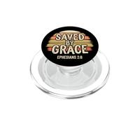 Saved By Grace Ephesans 2:8 Versetto della Bibbia Cristiana PopSockets PopGrip per MagSafe