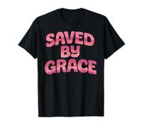 Saved by Grace Retro Anni '70 Vintage Style Christian Faith Maglietta