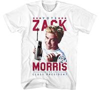 Saved By The Bell Vote Zack Morris for Class President Men's T Shirt Bayside Top White XL