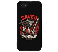Saved Christian Gothic Christcore Romans 8:37 Versetto della Bibbia Custodia per iPhone SE (2020) / 7/8