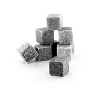 Saveur & Dégustation Whisky Stone, Pietra, Multicolore, 2 x 2 x 2 cm | Pietra, set di 9 pietre da whisky, rinfresca senza diluire, riutilizzabili, scatola di riponimento, idea regalo, grigie