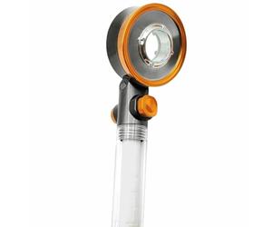 SAVEWATER DELUXE - Venteo - Soffione doccia multigetti ad alta pressione, 3 posizioni di getto, risparmio e filtro acqua, regolatore di potenza grazie all'interruttore di stop
