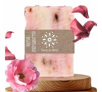 SAVIA DE ALMA Sapone rosa canina artigianale - 100 g | rigenerante e antirughe naturale | sapone vegano ed ecologico | cosmetico solido per pelle matura o spenta | senza solfati