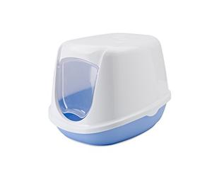 Savic lettiera Gatto Chiusa Duchesse - Blu - per Gattini - con Coperchio - Maniglia Integrata - Design Compatto - 44,5x35,5x32 cm