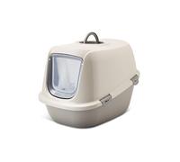 Savic Lettiera per Gatti Leo Happy Planet - Moka Granito Grigio - Grande Modello con Cappuccio - Materiale Riciclato - Porta Trasparente - Filtro al Carbone - 50 x 39 x 41 cm