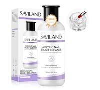 SAVILAND 150ML Pennello Acrilico per Unghie Pulitore: Pulitore Professionale per Pennelli Acrilici Super Potere Pulente Arricchito con Olio di Ricino, Setole Morbide, Riutilizzabile