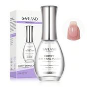 SAVILAND 15ML Indurente per unghie Extra Forte: 3 in 1 Base per smalto Top coat Rinforzante per unghie per nutrire unghie deboli Indurente per unghie completo Unghie fragili Ricco di olio di ricino Vi