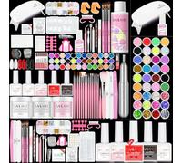 SAVILAND Acrilico per Unghie Kit con Lampada UV 3PCS Polvere Acrilica e Monomero, Pennello per Acrilico Unghies, Dito per Esercitarsi, Fresa Elettrica per Unghies Kit Unghie Gel Completo