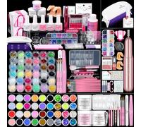 SAVILAND Acrilico per Unghie Kit, Professionale per Unghie Acrillio con Lampada UV Polvere Acrilica e Liquido Smalto Gel Fresa per Unghies Kit Unghies Gel Completo per Principianti, Regalo di Natale