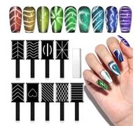 Saviland Cat Eye - Smalto magnetico per unghie (Z-9 pezzi, calamite occhio di gatto)