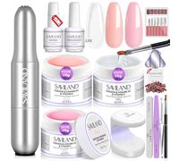 SAVILAND Gels Ricostruzione Unghie, Builder Gels con Lampada per Unghie, Fresa per Unghie, Gel Trasparente Rosa Nudo, Base Top Coat Gel, per Principianti per Estensione, Modellaggio, Salon, Fai da Te