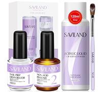 Saviland Kit Monomero Liquido Acrilico - 120ML Liquido Acrilico per Unghie con Disidratatore per Unghie e PH Bond Non Acido Pennello per Unghie in Acrilico Kit per Unghie